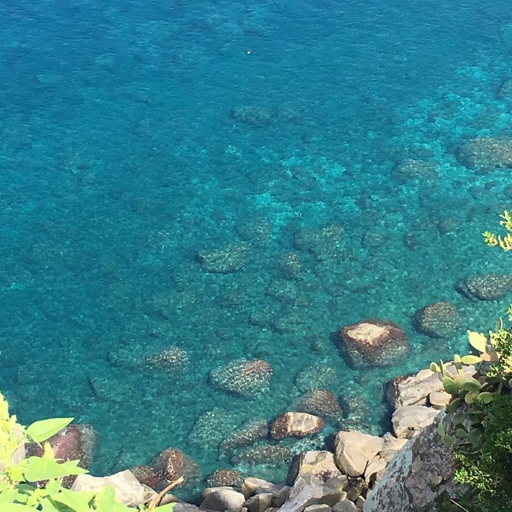 Turquoise sea along the Costa Viola with clear, calm waters