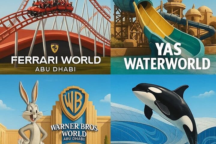 Abu Dhabi Ferrari World Warner Bro Water World Sea World Combo