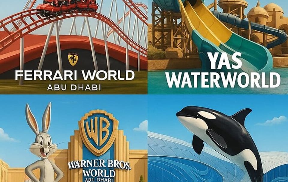 Abu Dhabi Ferrari World Warner Bro Water World Sea World Combo