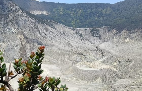 Volcano and Domas Crater of Hot Stony Bubble from Jakarta Lunch