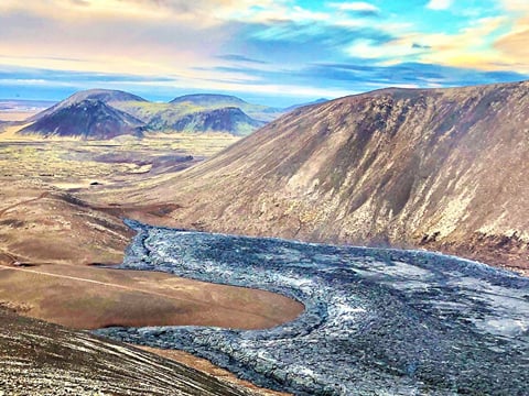 Fagradalsfjall volcano lava river