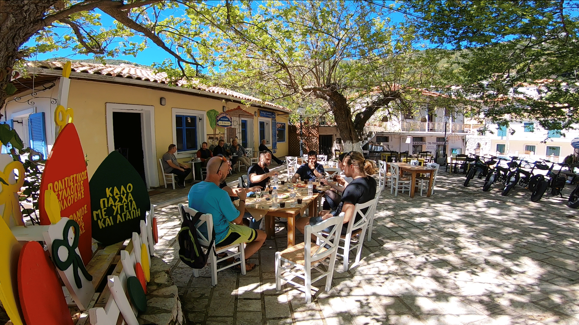 E-bike Guided Tour Lefkada - Eglouvi Village Central Square