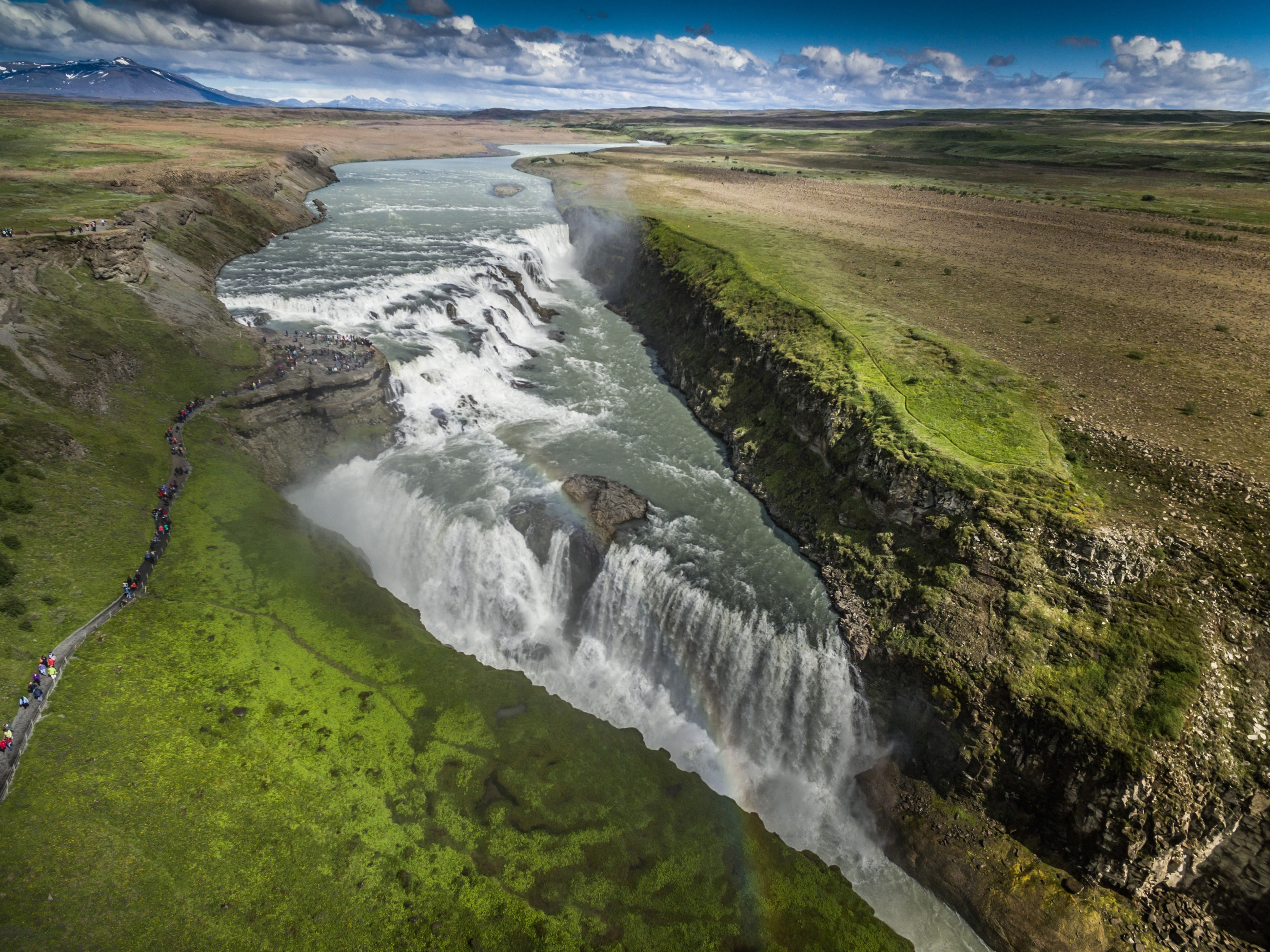 Gullfoss waterfall seen from above