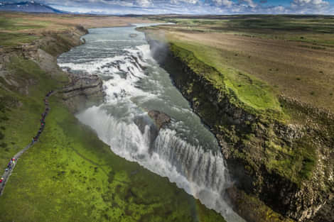 Gullfoss waterfall seen from above