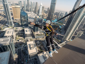 Sky Views Edge Walk and Desert Safari with BBQ in Dubai
