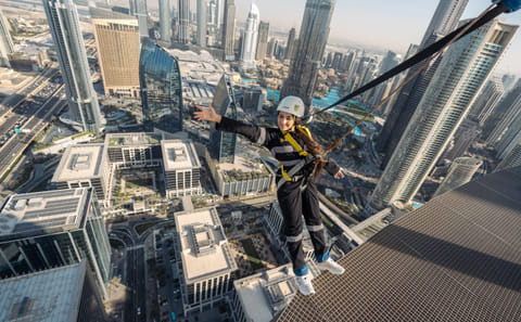 Sky Views Edge Walk and Desert Safari with BBQ in Dubai