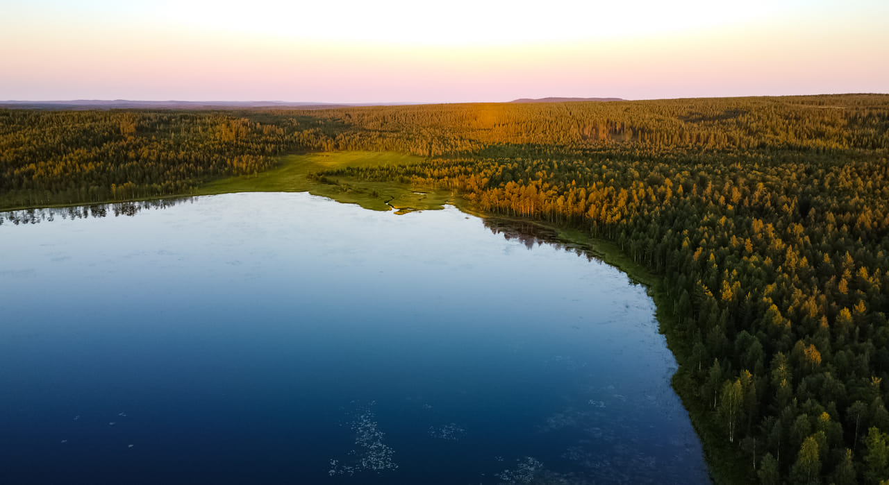 Beautiful evening sceneries of Finnish Lapland