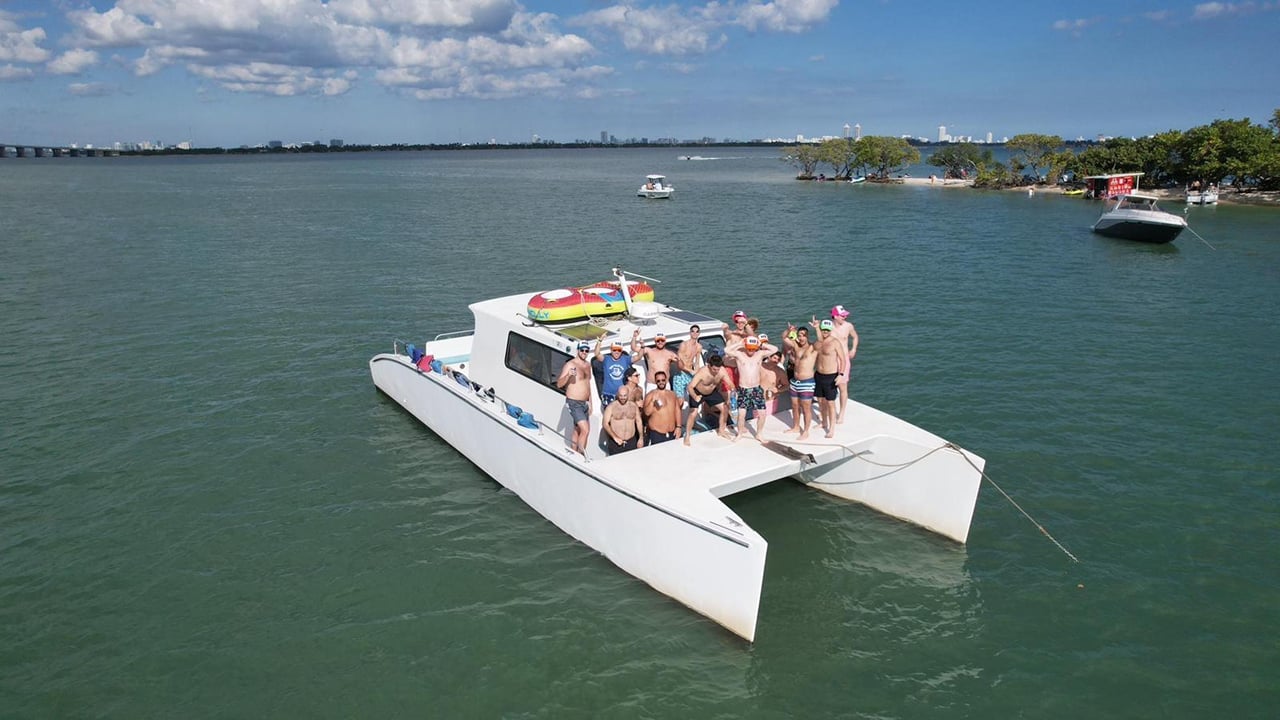 miami sunset party boat with jet ski