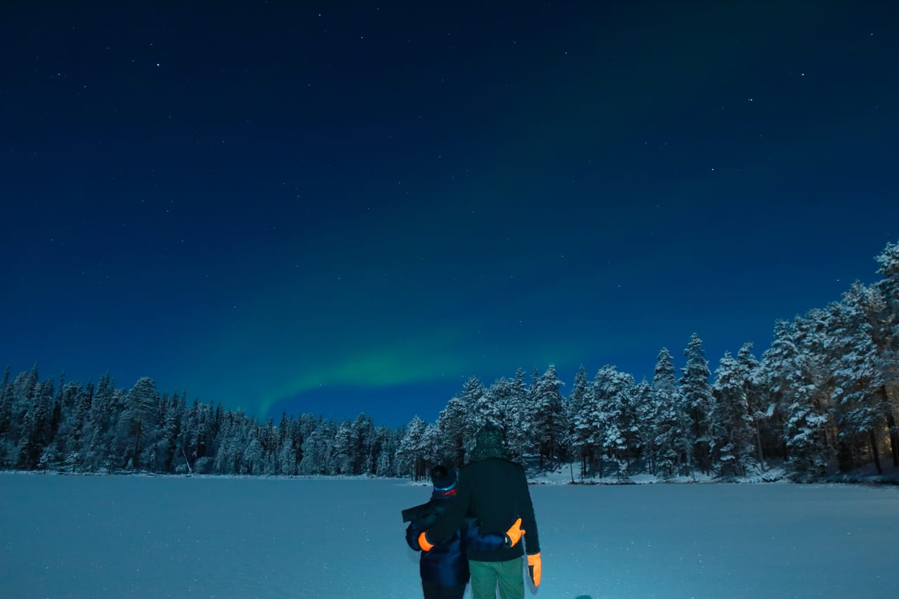 Snowshoeing Under the Auroras 9