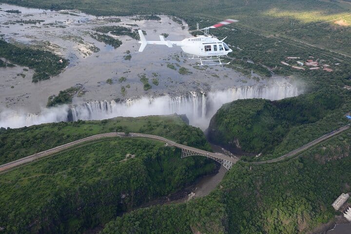 15 minutes scenic helicopter flight above Victoria Falls-Zimbabwe