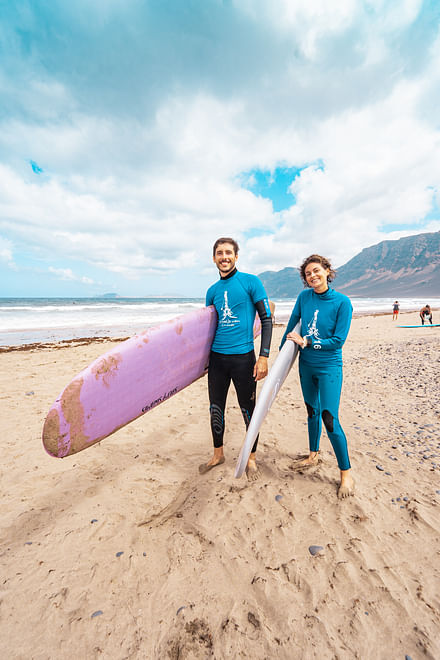 Surfing Class for Groups in Famara (pickup in Costa Teguise included)