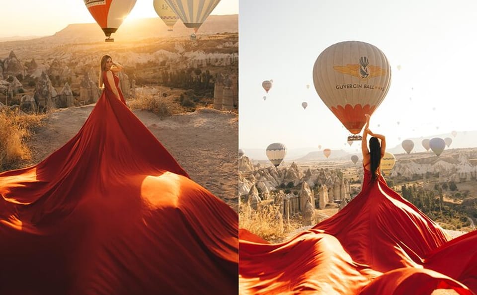 Cappadocia Photo Shoot Experience in Göreme with Flying Dress