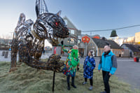 A picture of the Icelandic Christmas Cat in downtown Reykjavik.