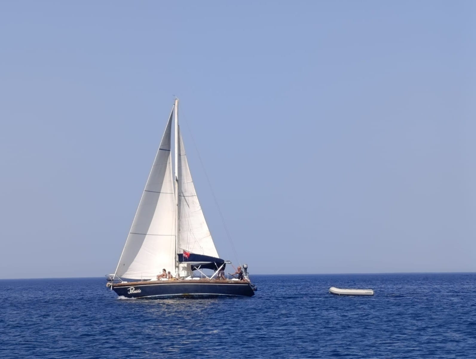 Sailing boat in the sea near Ortigia, Sicily
