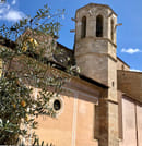 A church with an olive tree