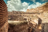 Inside of the Colosseum, antique roman gladiator arena.