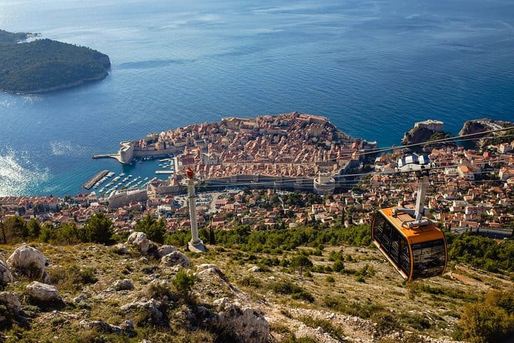 The cable car ride up Mt. Srd offers superb views of the Adriatic Sea and Dubvrovnik's Old Town.