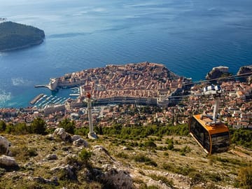 The cable car ride up Mt. Srd offers superb views of the Adriatic Sea and Dubvrovnik's Old Town.