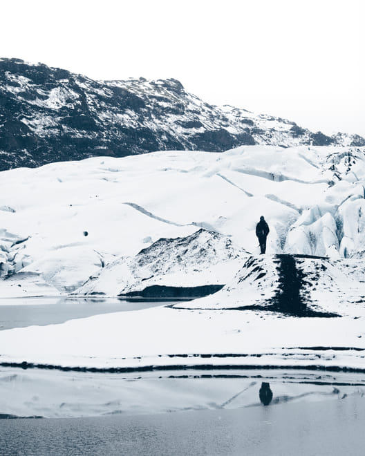 Feeling alone in the world while exploring Sólheimajökull glacial wonders