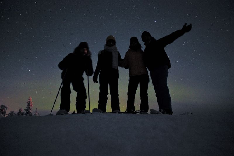 Snowshoeing Pyha-Luosto Kairankutsu Friends Northernlights 
