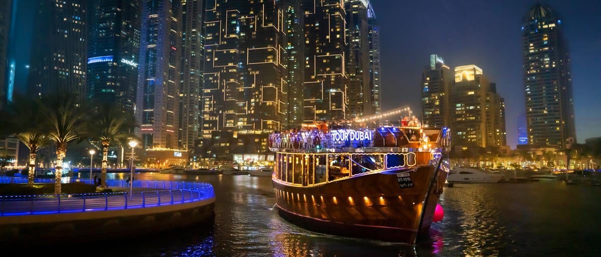 Burj Khalifa 148th floor visit, Dubai Mall shopping tour & Marina Dhow Cruise with Dinner with  Private  Roundtrip  Transfer