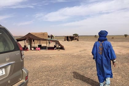 3 Hours by 4×4 in Merzouga Desert, Visit Nomads, Gnawa Music.