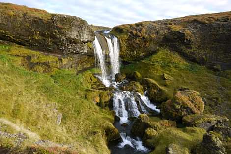 Iceland waterfall and landscape during South Iceland itinerary