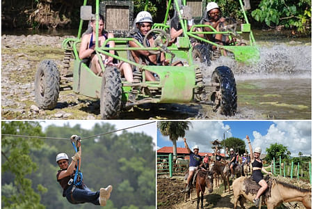 3 activities in 1 tour – Horseback Riding / Ziplining / Dune Buggies
