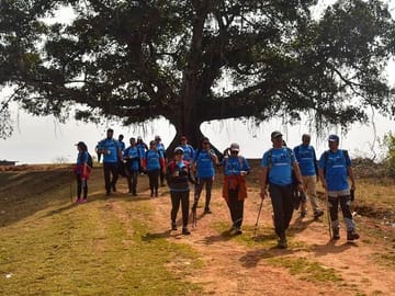 Hikers passing through the trails near Khopasi.