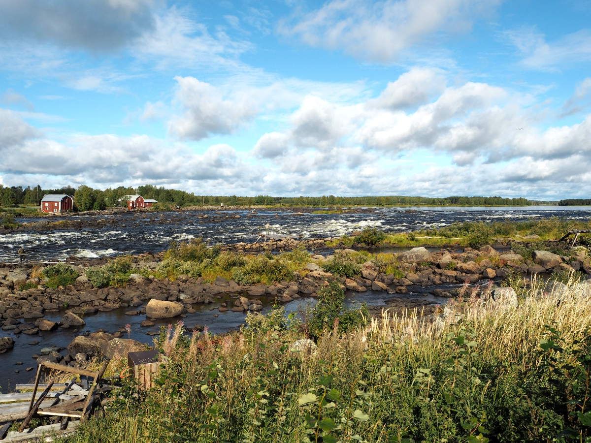 A view from border river Tornio with Sweden on the other side