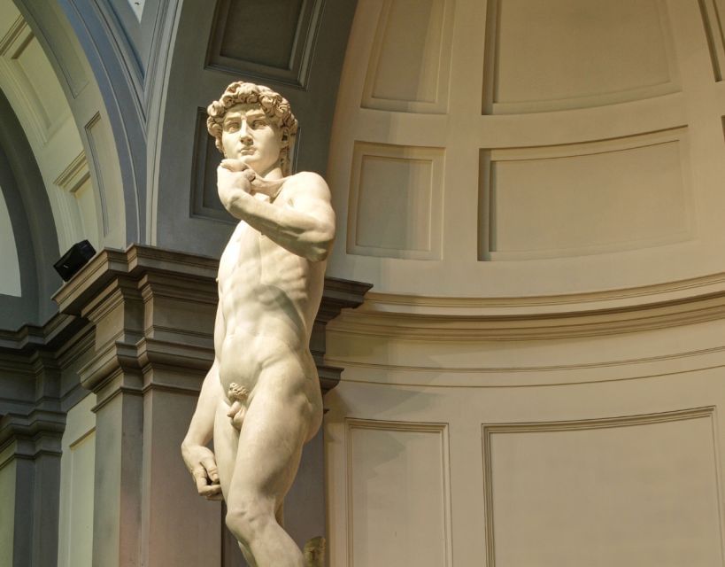 Michelangelo's David on display inside the Accademia Gallery 