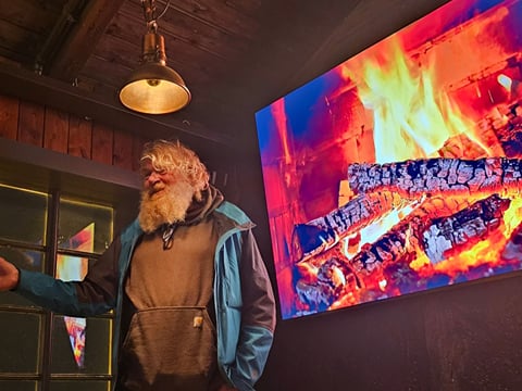 A close up shot of an Icelandic Storyteller in action
