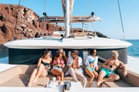 Santorini Luxury Catamaran Cruise, with Lunch, BBQ, drinks and transfers 2