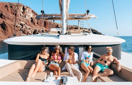Santorini Catamaran Cruise with Lunch and Transfers