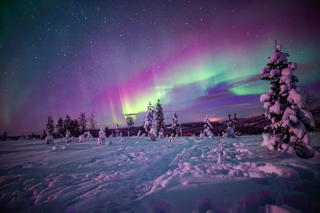Magical Aurora Borealis in Finnish Lapland