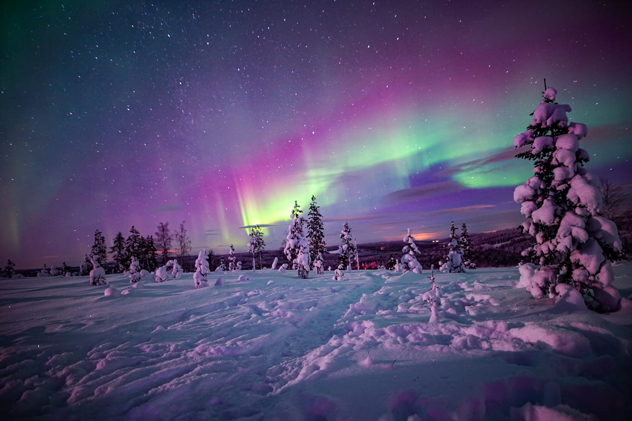 Magical Aurora Borealis in Finnish Lapland
