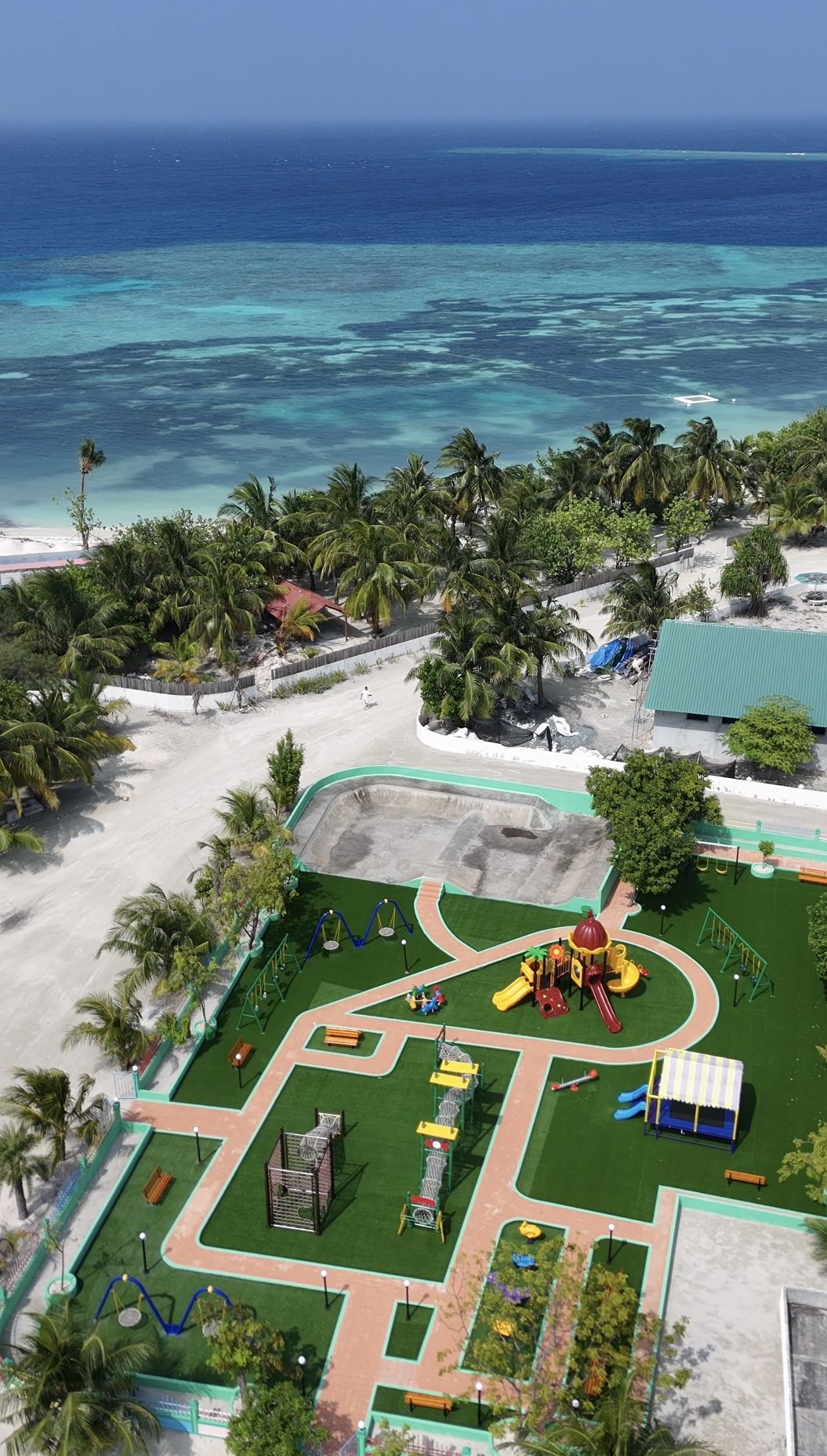 Himmafushi Children's Park featuring a skating area, offering a fun and recreational space for kids on Himmafushi Island