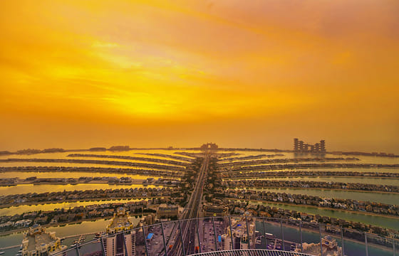 View at the Palm tour & Marina Dhow Cruise with Dinner with  Private  Roundtrip   Transfer