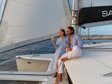 Athens Private Catamaran Cruise, Greek Cuisine & Hotel Transfers