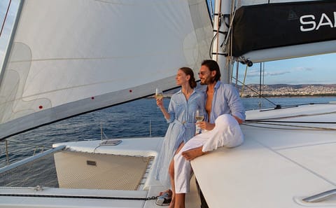 Athens Private Catamaran Cruise, Greek Cuisine & Hotel Transfers
