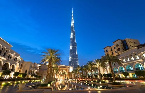 Burj Khalifa: At the Top entry with Fountain Boardwalk