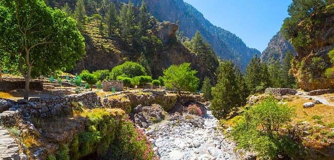 Passaggio della famosa gola di Samaria, Creta, Grecia