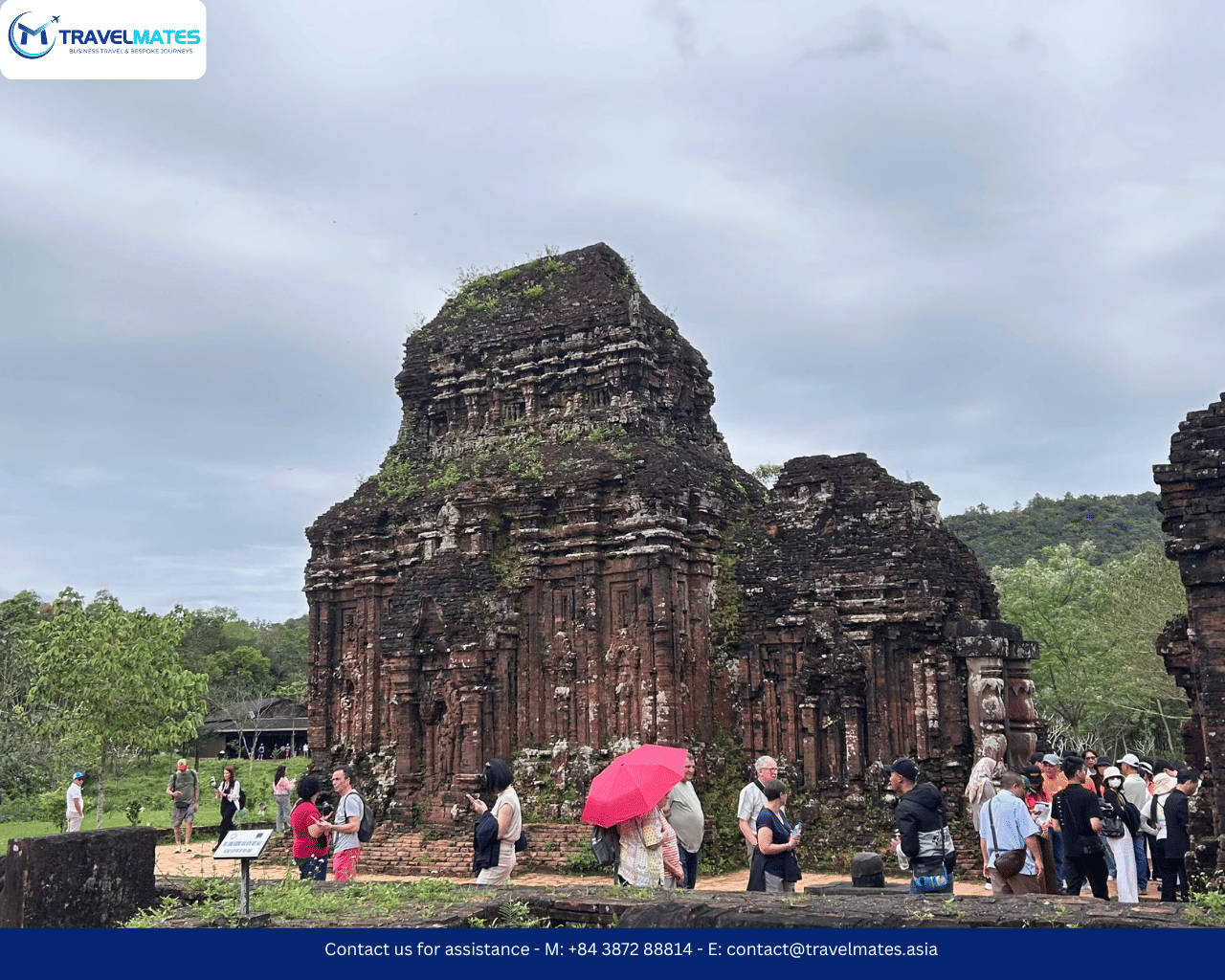 My son Cham Ruins tour with Travelmates