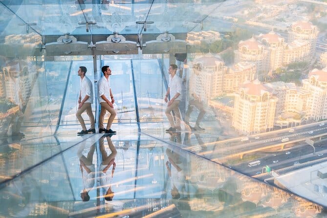 Dubai: Sky Views Observatory 360° vistas from 219.5 meters above Downtown Dubai.