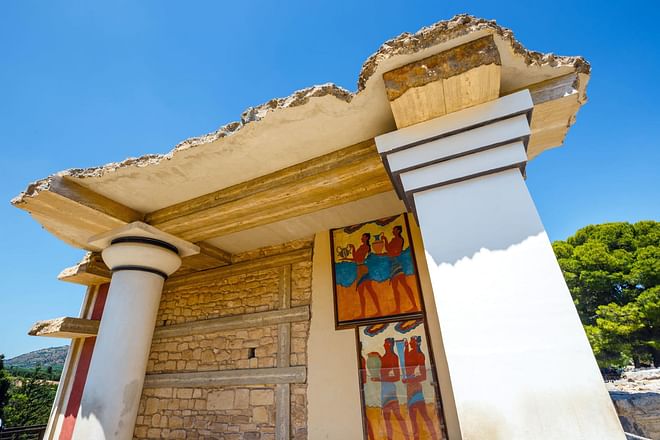 Frescoes in Cnossos ruins, Crete, Greece