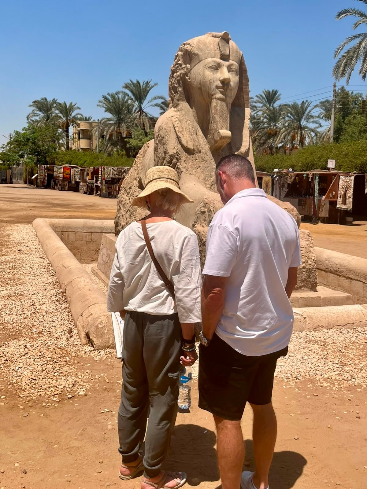 Memphis City, the ancient capital of Egypt, The famous Alabaster Sphinx.