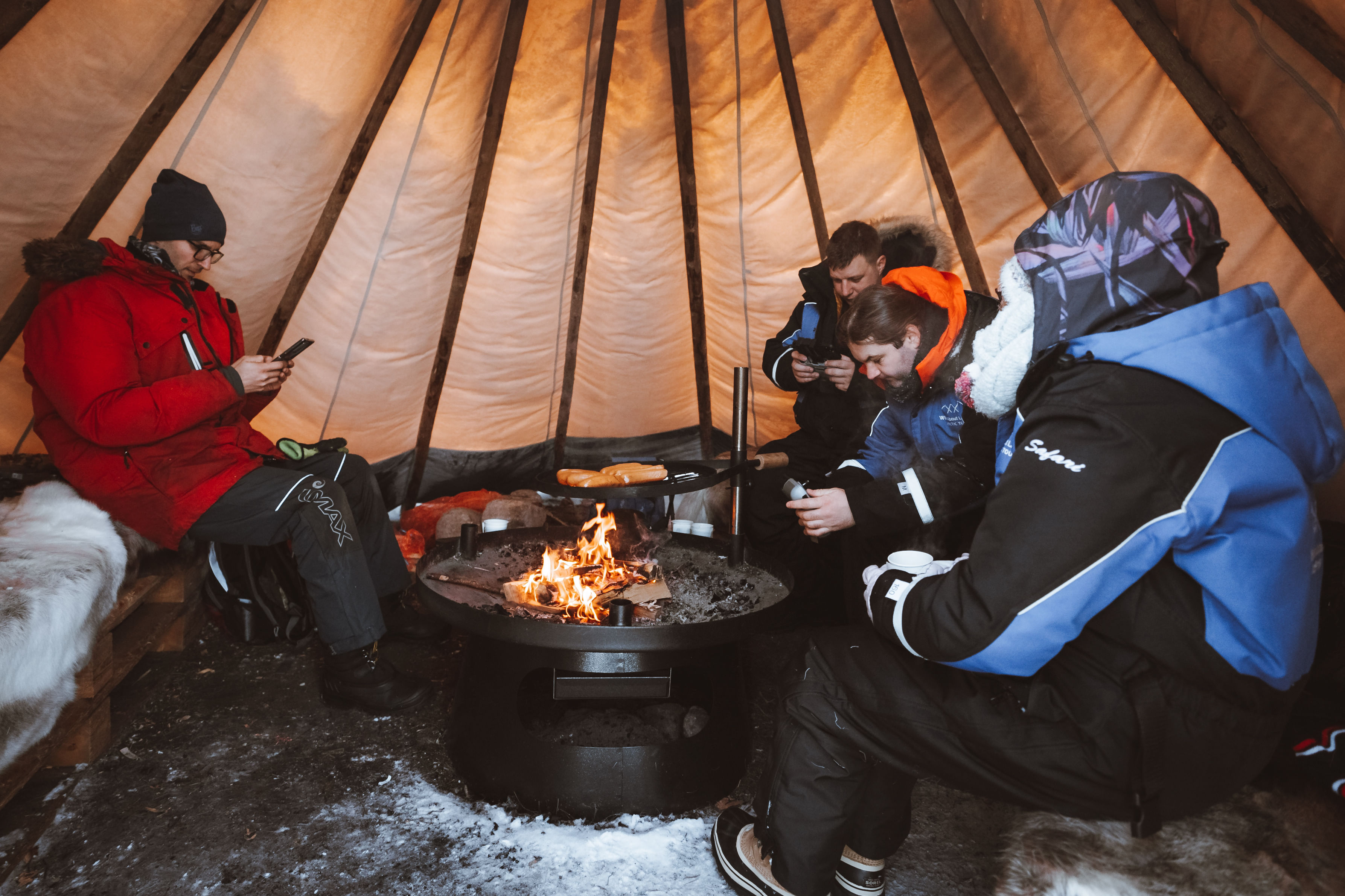 Having a great time around the fire...