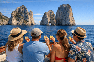 Capri Boat Experience: Faraglioni, Caves, Swim, Limoncello & Snacks