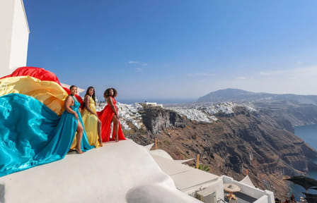 Private Flying Dress Photoshoot in Fira, Santorini