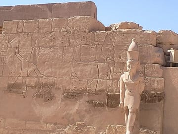 King Ramses the 3rd infront of his temple at Karnak temple Egypt